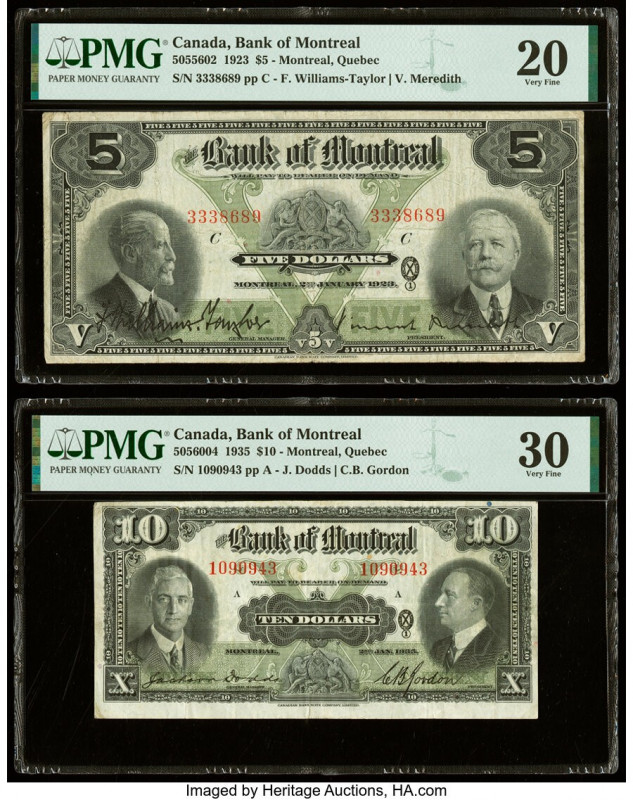 Canada Montreal, PQ- Bank of Montreal $5; 10 2.1.1923; 2.1.1935 Ch.# 505-56-02; ...