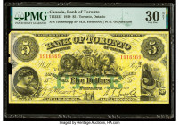 Canada Toronto, ON- Bank of Toronto $5 1.10.1929 Ch.# 715-22-22 PMG Very Fine 30 Net. Tape repair and missing pieces noted on this example.

HID098012...