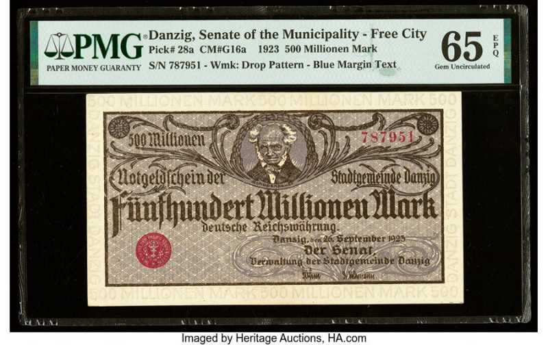 Danzig Senate of the Municipality - Free City 500 Millionen Mark 26.9.1923 Pick ...