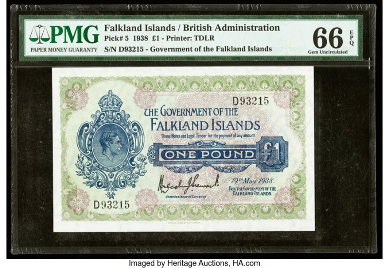 Falkland Islands Government of the Falkland Islands 1 Pound 19.5.1938 Pick 5 PMG...