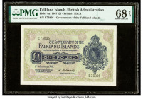 Falkland Islands Government of the Falkland Islands 1 Pound 2.1.1967 Pick 8a PMG Superb Gem Unc 68 EPQ. 

HID09801242017

© 2022 Heritage Auctions | A...