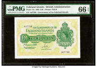 Falkland Islands Government of the Falkland Islands 10 Pounds 1.1.1982 Pick 11b PMG Gem Uncirculated 66 EPQ. 

HID09801242017

© 2022 Heritage Auction...