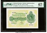 Low Serial Number 00055 Falkland Islands Government of the Falkland Islands 10 Pounds 15.6.1982 Pick 11c PMG Superb Gem Unc 67 EPQ. 

HID09801242017

...