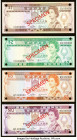 Fiji 1980 Specimen Set of 4 Examples About Uncirculated-Crisp Uncirculated. Pick numbers 76s, 77s, 78s and 79s. POCs and red Specimen overprints prese...