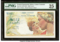 French Equatorial Africa Caisse Centrale de la France d'Outre-Mer 1000 Francs ND (1947) Pick 26 PMG Very Fine 25. Small tears are noted on this exampl...