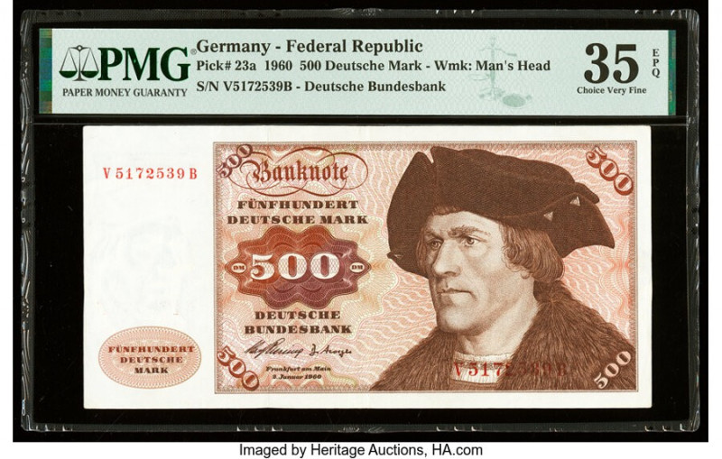 Germany Federal Republic Deutsche Bundesbank 500 Deutsche Mark 2.1.1960 Pick 23a...