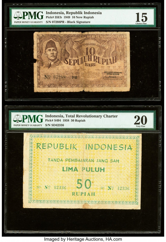 Indonesia Republik Indonesia 10 New Rupiah; 50; 100 Rupiah 1949; 1958 (2) Pick 3...