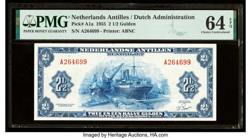 Netherlands Antilles Nederlandse Antillen, Muntbiljet 2 1/2 Gulden 1955 Pick A1a...