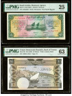 Saudi Arabia Saudi Arabian Monetary Agency 10 Riyals ND (1954) / AH1373 Pick 4 PMG Very Fine 25; Yemen Democratic Republic Bank of Yemen 10 Dinars ND ...