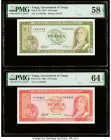 Tonga Government of Tonga 1; 2 Pa'anga 3.4.1967 Pick 14a; 15a Two Examples PMG Choice About Unc 58 EPQ; Choice Uncirculated 64 EPQ. 

HID09801242017

...