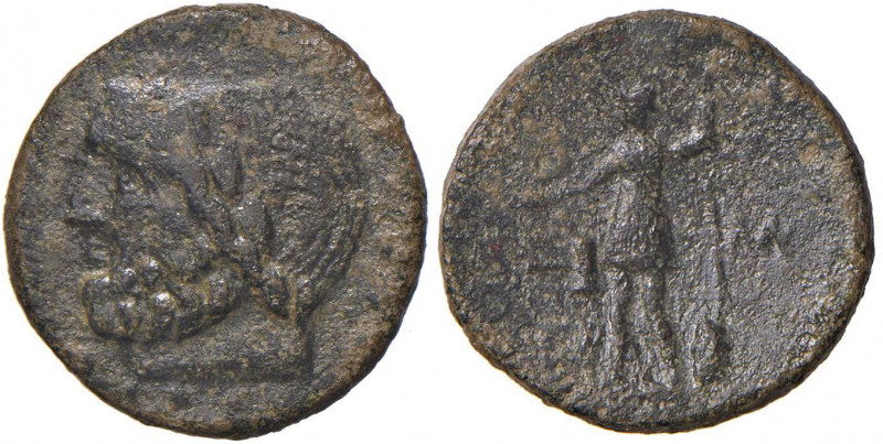 SICILIA Palermo - AE (periodo romano, circa 214 a.C.) Testa di Giove a s. - R/ S...