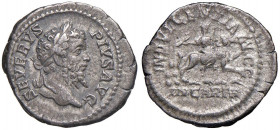 Settimio Severo (193-211) Denario - Busto laureato a d. - R/ Cibele su leone a d. - RIC 295 AG (g 3,0)