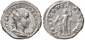 Gordiano III (238-244) Antoniniano - Busto radiato a d. - R/ Giove stante di fronte - RIC 2 AG (g 4,88)
