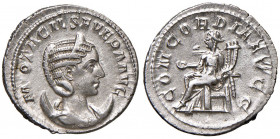 Otacilia Severa (moglie di Filippo I) Antoniniano - Busto a d. - R/ La Concordia seduta a s. - RIC 126 AG (g 4,00)