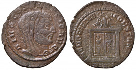 Costanzo (305-307) Follis (zecca?) Busto velato a d. - R/ Tempietto - AE (g 6,52)