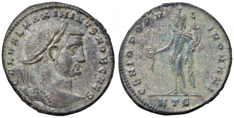 Galerio (305-311) Follis (Heraclea) Busto laureato a d. - R/ Genio stante a s. -...