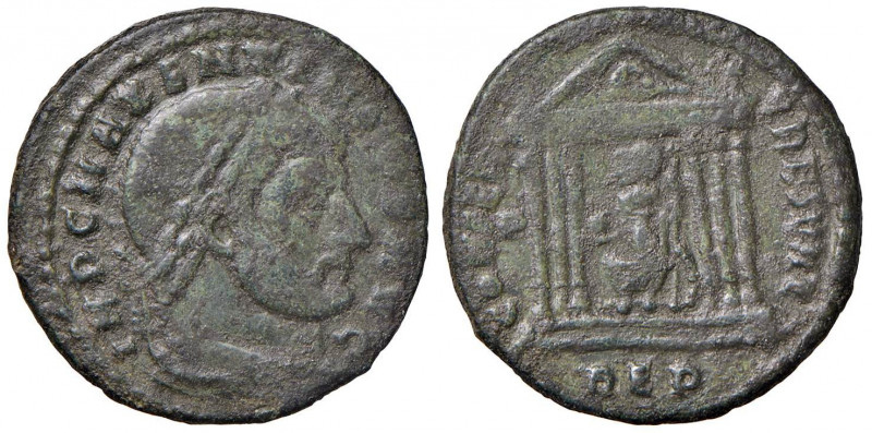 Massenzio (306-312) Follis - Busto a d. - R/ Roma entro tempio - RIC 208 AE (g 6...