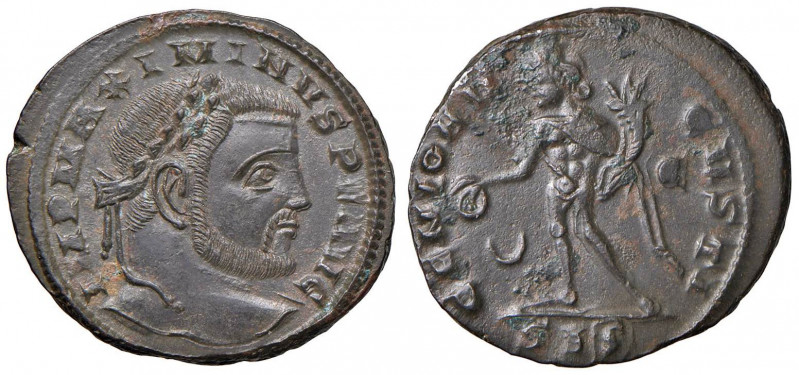 Massimino II (310-313) Follis (Siscia) Busto a d. - R/ Genio stante a s. - RIC 2...