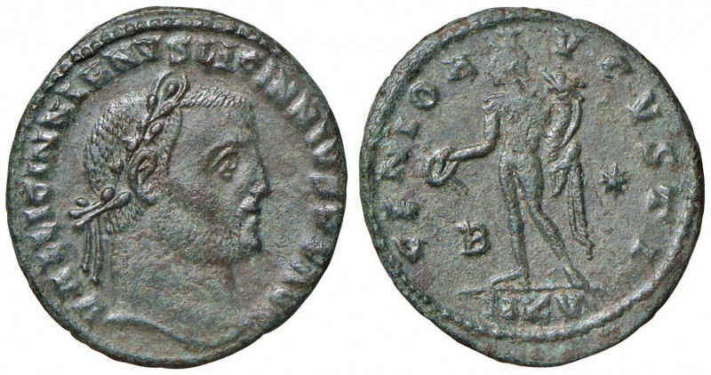 Licinio (308-324) Follis (Kyzicos) Busto laureato a d. - R/ Genio stante a s. - ...