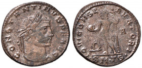 Costantino (307-337) Follis (Thessalonica) Busto laureato a d. - R/ Giove stante a s. - RIC 50 AE (g 4,93) Spatinato