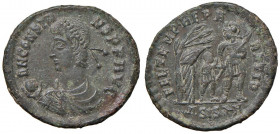 Costante (337-361) Follis (Costantinopoli) Busto diademato a s. - R/ Soldato trascina un nemico - RIC 217 AE (g 3,83)