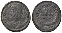 Giuliano II (361-363) Follis (Costantinopoli) Busto elmato a s. - R/ Scritta in corona - RIC 167 e segg. AE (g 3,53)