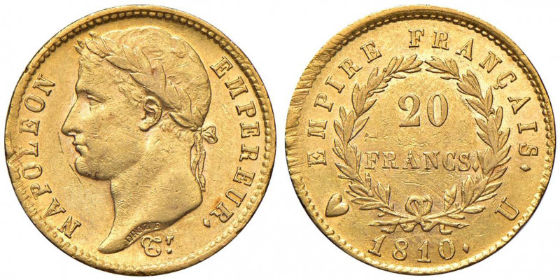 Napoleone (1805-1814) Torino - 20 Franchi 1810 - Gig. 15 AU (g 6,39) RR Modesto ...