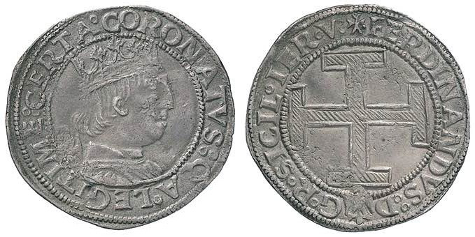 L’AQUILA Ferdinando d’Aragona (1458-1494) Coronato - Biaggi 118 AG (g 3,81) R Pi...
