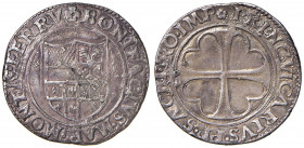CASALE Bonifacio II Paleologo (1518-1530) Testone - MIR 216 AG (g 9,60) Piccole incrostazioni diffuse, lucidato