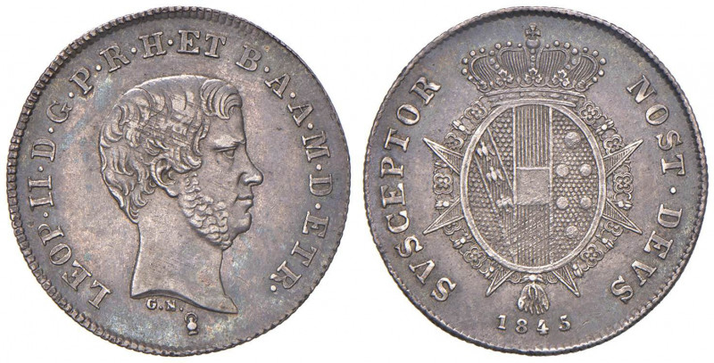 FIRENZE Leopoldo II (1824-1859) Paolo 1845 - MIR 457/3 AG (g 2,79) Graffietti di...