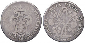 LIVORNO Cosimo III (1670-1723) Quarto di pezza della rosa 1697 - MIR 68/1 AG (g 5,52) RRR