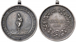 LUCCA Medaglia 1872 Società del Carnevale in Lucca - AG (g 41,60 - Ø 40 mm) Fondi ritoccati, colpi al bordo