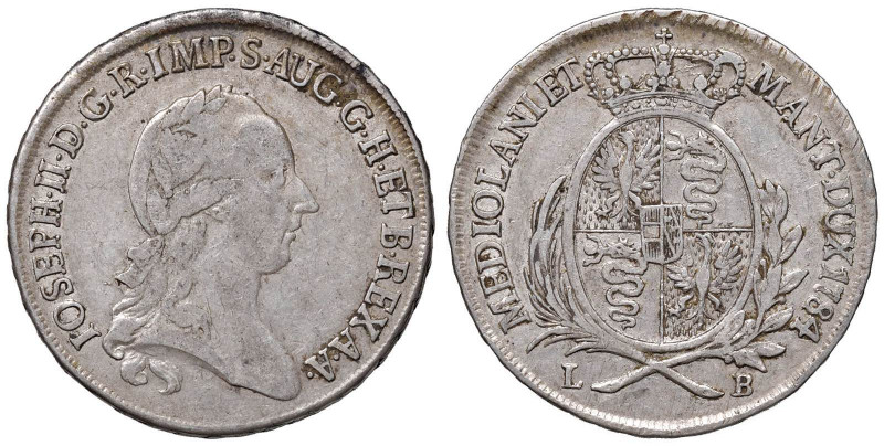 MILANO Giuseppe II (1780-1790) Mezzo scudo 1784 - MIR 447/4 AG (g 11,47) R Graff...