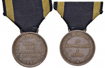 MODENA Medaglia Provincia di Modena ai loro volontari della Guerra dell’indipendenza Italiana - AG (g 6,33 - Ø 22mm) Con nastrino blu e giallo