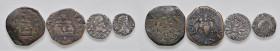 NAPOLI Lotto di quattro monete di rame e di argento di Filippo III come da foto