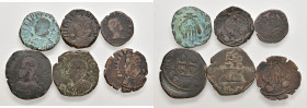 NAPOLI Lotto di sei monete di rame di Filippo IV come da foto