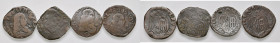 NAPOLI Lotto di quattro monete di rame di Carlo II come da foto