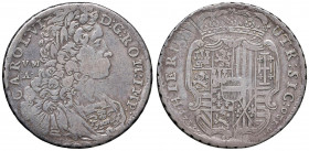 NAPOLI Carlo VI (1711-1734) Piastra 1733 Taglio cordonato - Magliocca 102 AG (g 24,82)