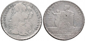 NAPOLI Carlo di Borbone (1734-1759) Piastra 1747 - Magliocca 139 AG (g 24,94) RR Piccola screpolatura al R/, Leggermente lucidata