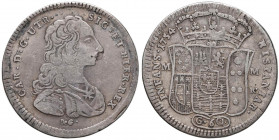 NAPOLI Carlo di Borbone (1734-1759) Mezza piastra 1754 - Magliocca 155 AG (g 12,50)