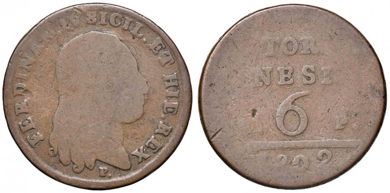 NAPOLI Ferdinando IV (1759-1816) 6 Tornesi 1802 - Magliocca 385 CU (g 17,91)