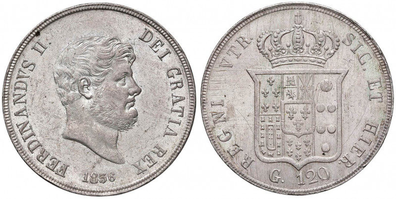 NAPOLI Ferdinando II (1830-1859) Piastra 1856 - Magliocca 566 AG (g 27,51)