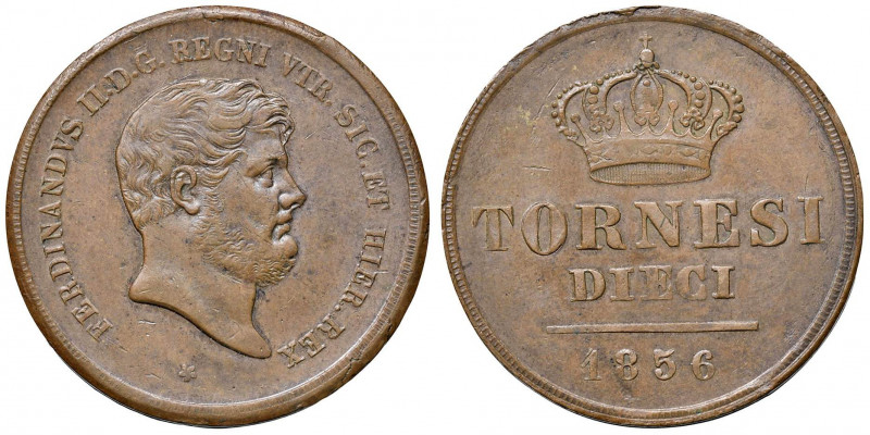 NAPOLI Ferdinando II (1830-1859) 10 Tornesi 1856 - Magliocca 693 CU (g 29,56)