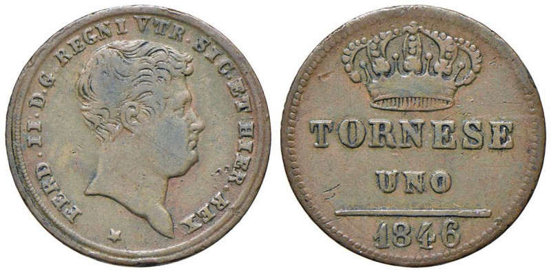 NAPOLI Ferdinando II (1830-1859) Tornese 1846 - Magliocca 774 CU (g 3,09)