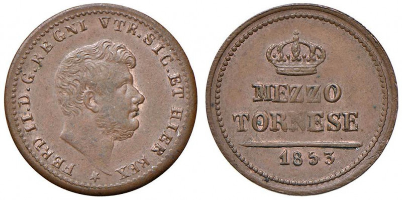 NAPOLI Ferdinando II (1830-1859) Mezzo tornese 1853 - Magliocca 802 CU (g 1,56) ...