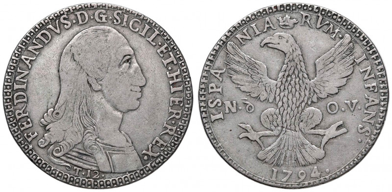 PALERMO Ferdinando III (1759-1816) 12 Tarì 1794 - MIR 602/1 AG (g 26,86) R