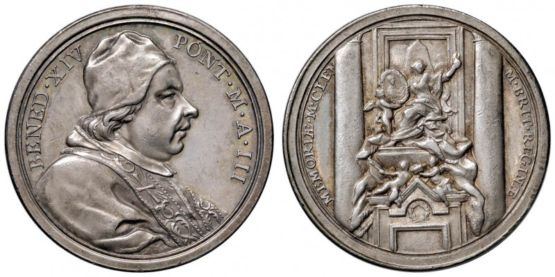 Benedetto XIV (1740-1758) Medaglia A. III Monumento sepolcrale a Maria Clementin...