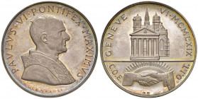 Paolo VI (1963-1978) Medaglia 1969 Visita a Ginevra - Opus: Giampaoli - AG (g 35,93 - Ø 44 mm) Medaglia che riteniamo molto rara