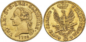 Vittorio Amedeo III (1773-1796) Doppia 1788 - Nomisma 289 AU (g 9,11) Modesti depositi ed una piccola screpolatura nel campo del D/