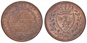 Carlo Felice (1821-1831) Centesimo 1826 T (P) - Nomisma 621 CU rame rosso